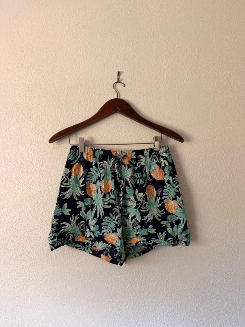 Uniqlo Floral Pineapple Two-Piece Short Set - Navy, Mint & Peach - Picture 2 of 4